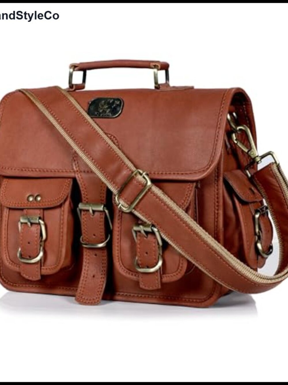Handcrafted Full Grain Leather Messenger Bag Crossbody Satchel Fits 11" Tablet